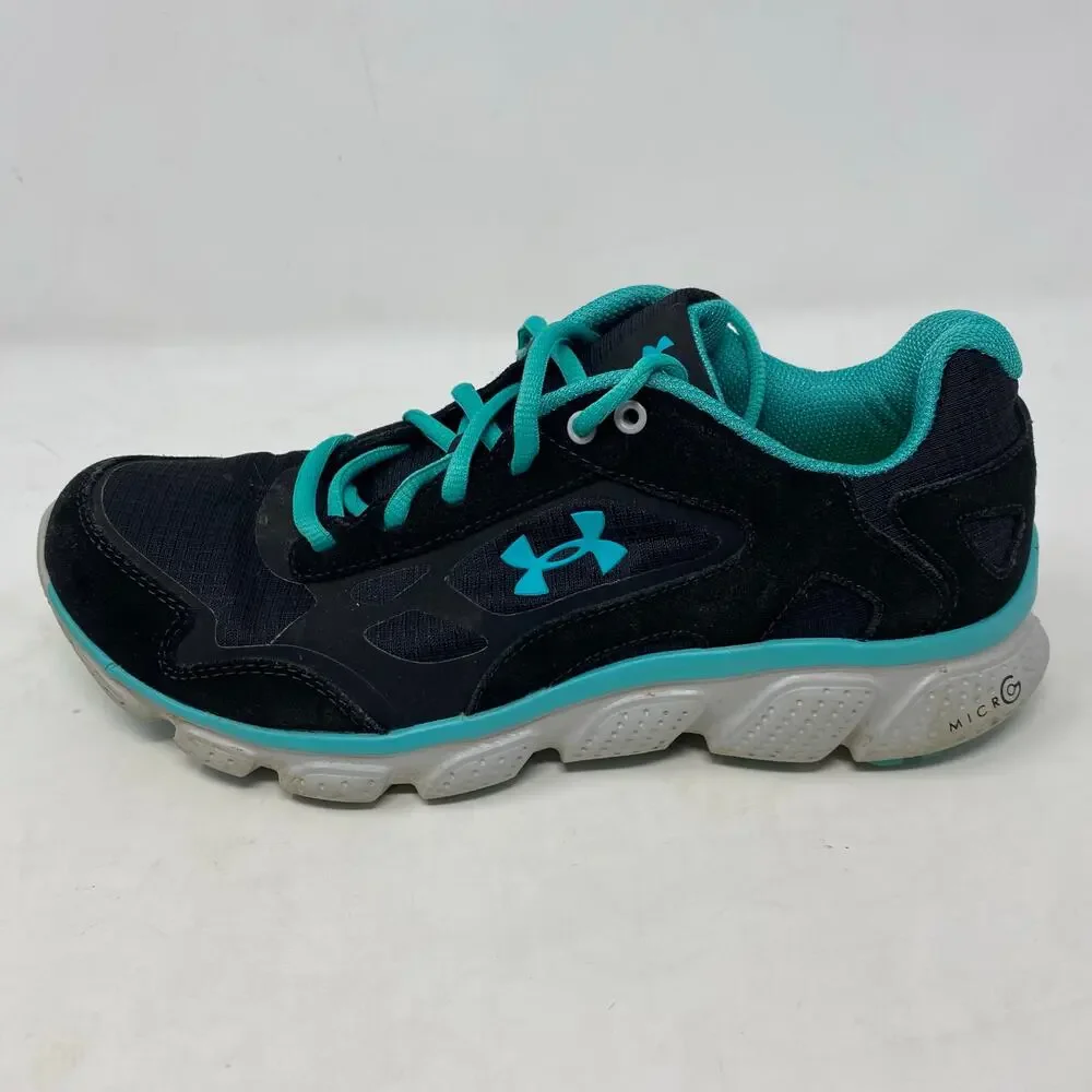 Under Armour UA Thrill Running Shoes Black Teal Womens Size 8.5